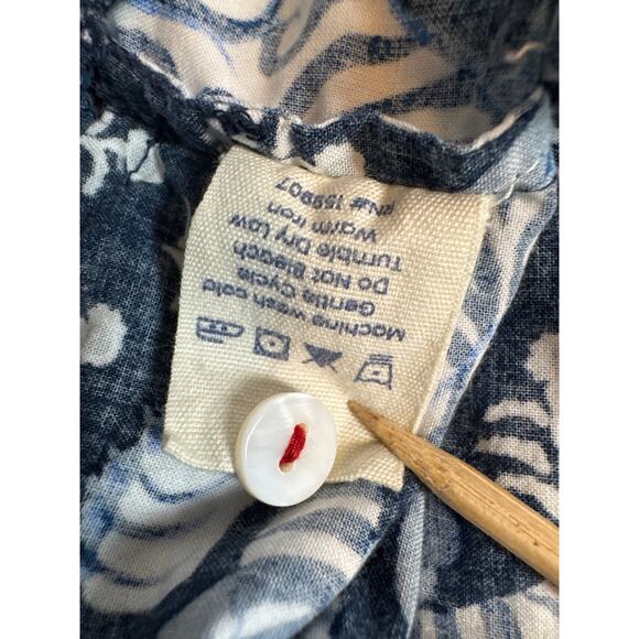 Anthropologie Printfresh Tiger Queen Navy Easy Elegance Tiered Dress Large Boho - Picture 8 of 8